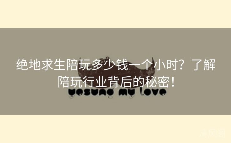 绝地求生陪玩多少钱一个小时?解陪玩行业背后秘密! 第2张