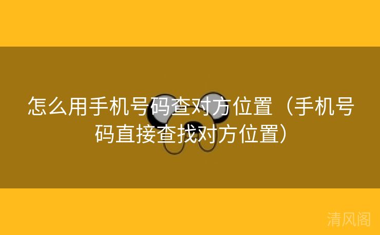 怎么用手机号码查对方位置〔手机号码直接查找对方位置〕  第2张