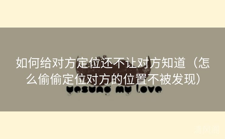 如何给对方定位还不让对方晓得〔怎么偷偷定位对方位置不被发现〕 第2张